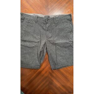 Men's Express Classic Fit Size 38 Dark Gray At The Knee 10" Inseam Chino‎ Shorts
